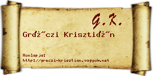 Gréczi Krisztián névjegykártya